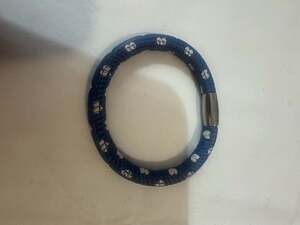 Brighton Blue Leather Heart Print Magnetic Clasp Bracelet
